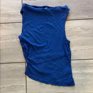Free People Asymmetrical Women's Blue Sleeveless Top Sz L